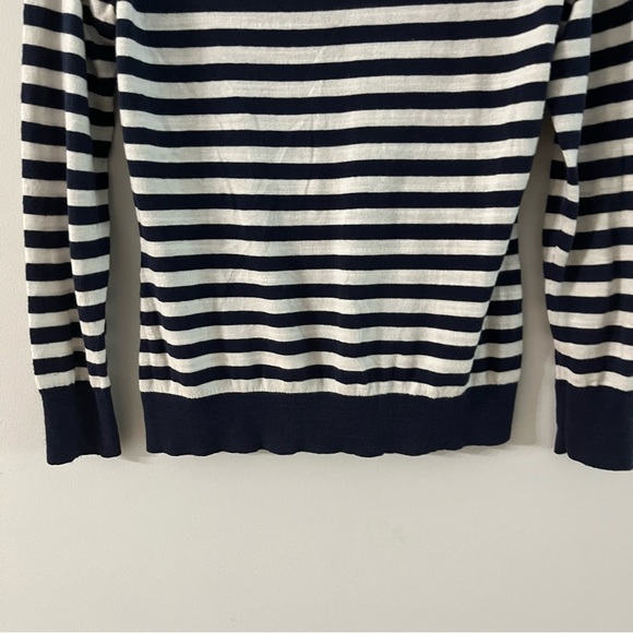 L.L. Bean | Blue and White Stripe Crewneck Sweater- Size Small - Picture 2 of 9